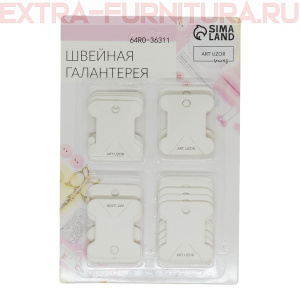 Набор шпулек для ниток мулине, 3,6×4см, уп.40шт, цв.белый