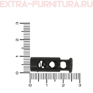 Фиксатор цилиндр 2 отверстия, цв.черный, арт L5D (уп.500шт/кор.20000шт)