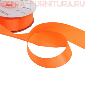 Лента атласная 24 мм цв 075 светло-оранжевый рул. 27,42м