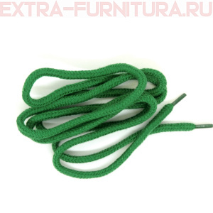 Шнурки круглые 130 см, Хлопок, цв.зелень