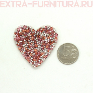 Термоаппликация арт. ТАС 153 Сердце розовое