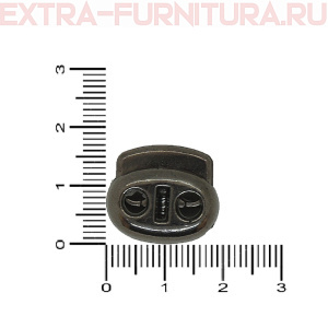 Фиксатор - овал 2 отверстия, под металл, арт.8398, цв.черный никель, уп.500шт