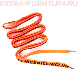 Шнурки плоские 130см, шир.12мм, Nice цв.оранжевый