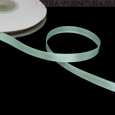 Лента атласная  6 мм  цв.125 светло-зеленый рул. 27,42м