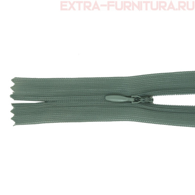 Молния потайная № 3, 50 см, цв. 325 серо-зелёный п/э пл.9,3 гр/м