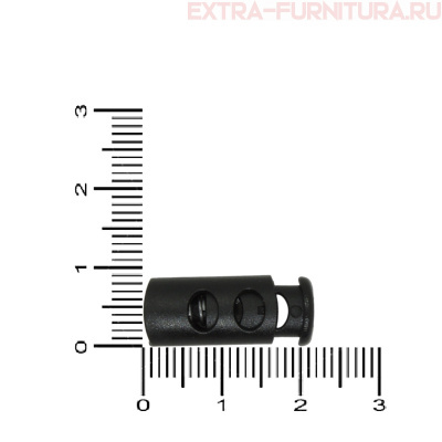 Фиксатор цилиндр двухдырочный, 27005СС цв.черный, полиамид