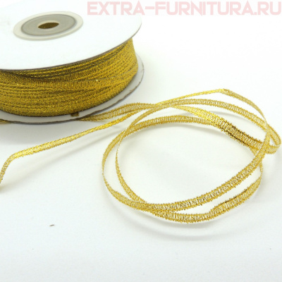 Лента металлизированная 3мм золото уп.100м.