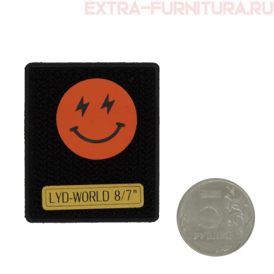 Нашивка "Под кожу" Смайл на черном цв.красный