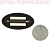 Нашивка силиконовая овал 5*2,5см черный с коричневой и молочными полосами